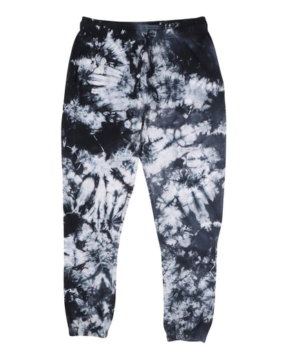 Dyenomite Premium Fleece Tie-Dyed Sweatpants 875VR #color_Black Crystal