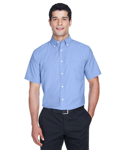 Harriton Men's Oxford Short Sleeve with Stain-Release M600S #colormdl_Light Blue