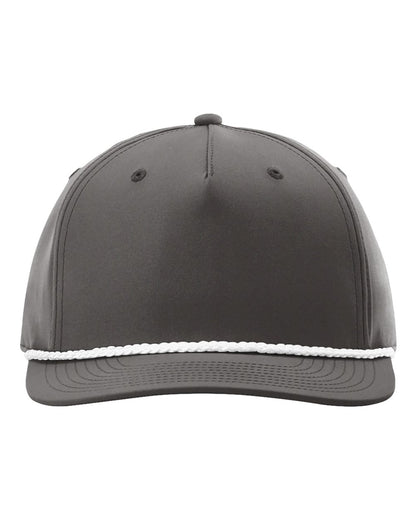 Richardson Five Panel Classic Rope Cap 258 #color_Dark Grey/ White