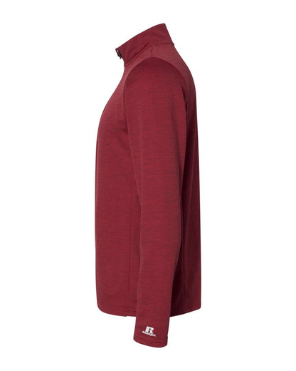 Russell Athletic Men's Striated Quarter-Zip Pullover QZ7EAM #color_True Red