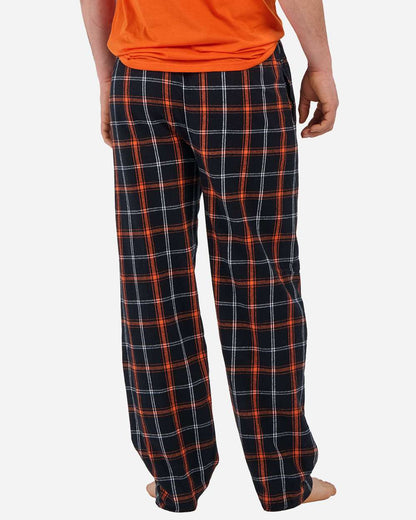 Boxercraft Men's Harley Flannel Pants BM6624 #color_Black/ Orange/ White Plaid