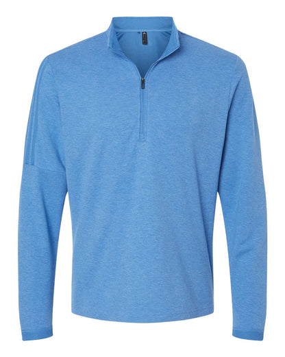 Adidas 3-Stripes Quarter-Zip Sweater A554 #color_Focus Blue Melange