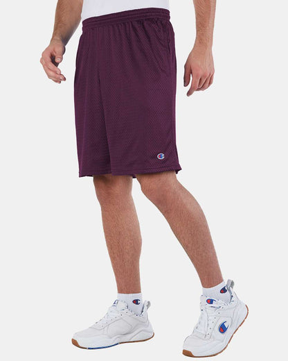 Champion Unisex Polyester Mesh 9" Shorts with Pockets S162 #colormdl_Maroon