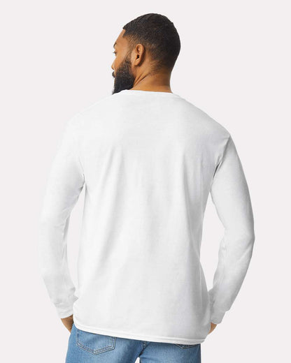 Gildan Unisex Ultra Cotton® Long Sleeve Pocket T-Shirt 2410 #colormdl_White