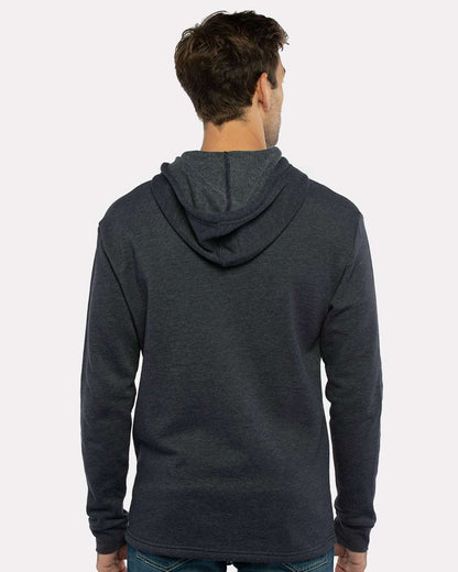 Next Level Malibu Welt Pocket Hoodie 9300 #colormdl_Heather Midnight Navy