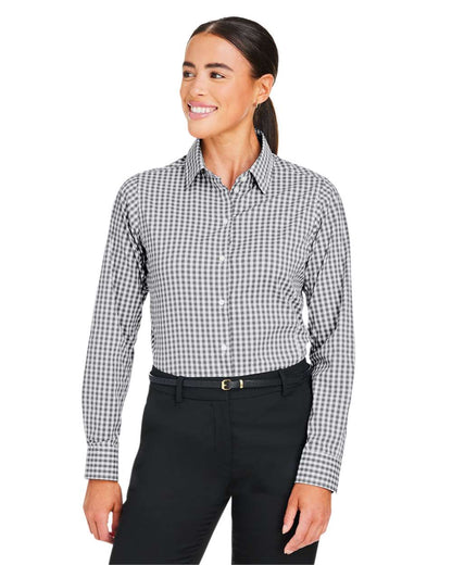 Devon & Jones Women's CrownLux Performance® Gingham Dress Shirt DG536W #colormdl_Graphite/ White