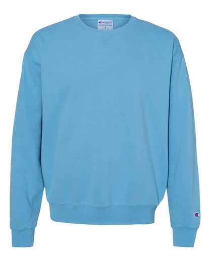 Champion Unisex Garment-Dyed Crewneck Sweatshirt CD400 #color_Delicate Blue