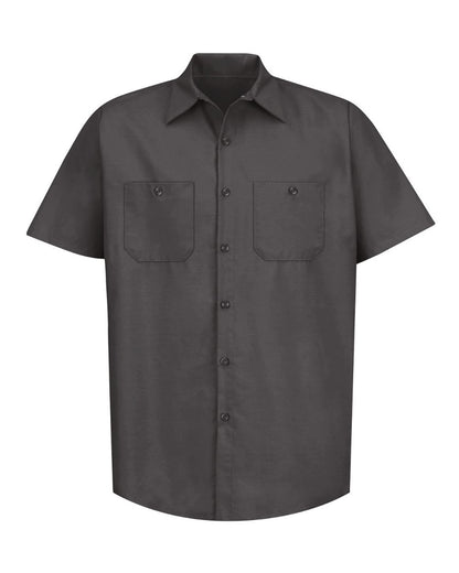 Red Kap Men's Industrial Short Sleeve Work Shirt SP24 #color_Charcoal
