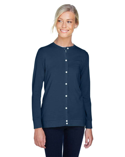 Devon & Jones Women's Perfect Fit™ Ribbon Cardigan DP181W #colormdl_Navy