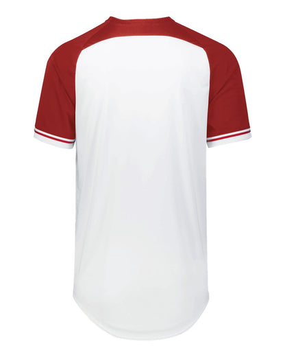 Russell Athletic Youth Classic V-Neck Jersey R01X3B #color_White/ True Red/ White