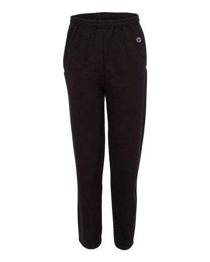 Champion Men's Powerblend® Open-Bottom Sweatpants with Pockets P800 #color_Black