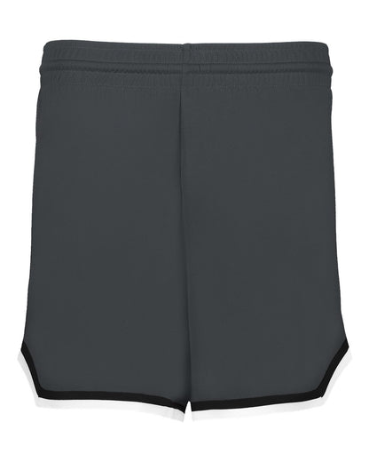 Alleson Athletic Women's Retro Basketball Shorts A56000 #color_Graphite/ Black/ White