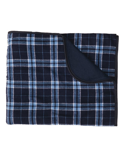 Boxercraft Flannel Blanket FB250 #color_Navy/ Columbia