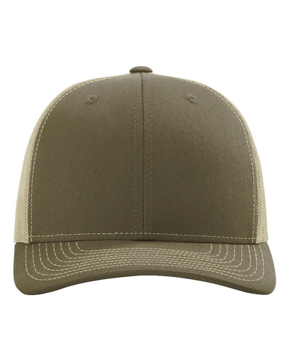 Richardson Sustainable Trucker Cap 112RE #color_Loden/ Khaki