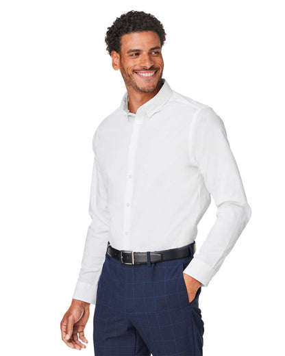 Devon & Jones Men's CrownLux Performance® Spencer Poplin Dress Shirt DG505 #colormdl_White
