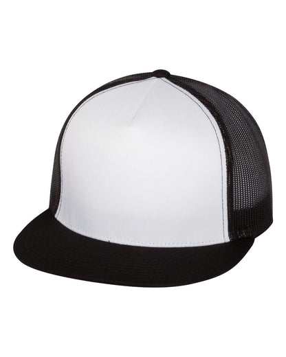 YP Classics Five-Panel Classic Trucker Cap 6006 #color_Black/ White/ Black