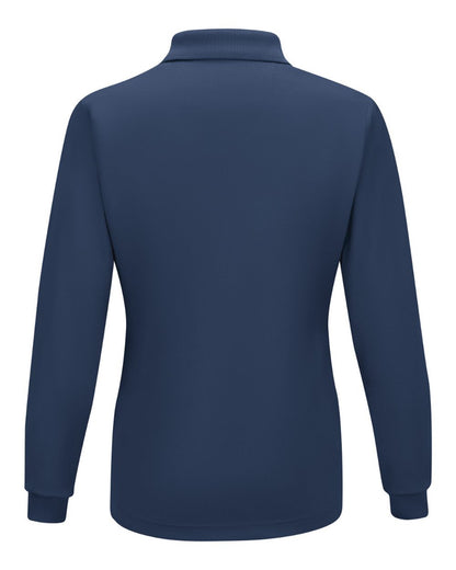 Red Kap Women's Long Sleeve Performance Knit Polo SK7L #color_Navy