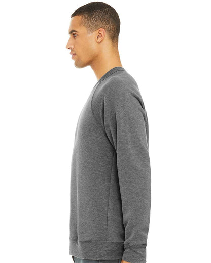 BELLA + CANVAS Unisex Sponge Fleece Raglan Crewneck Sweatshirt 3901 #colormdl_Grey Triblend
