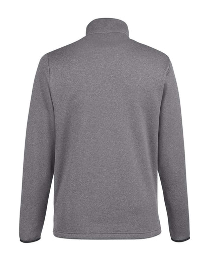 CORE365 Men's Venture Heathered Stripe Quarter-Zip Pullover CE73 #color_Black/ White
