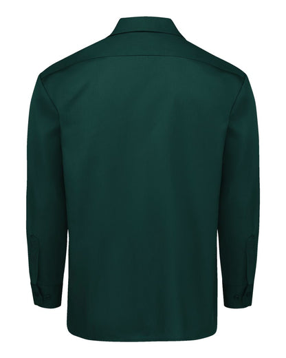 Dickies Men's Tall Long Sleeve Work Shirt 5574T #color_Hunter Green