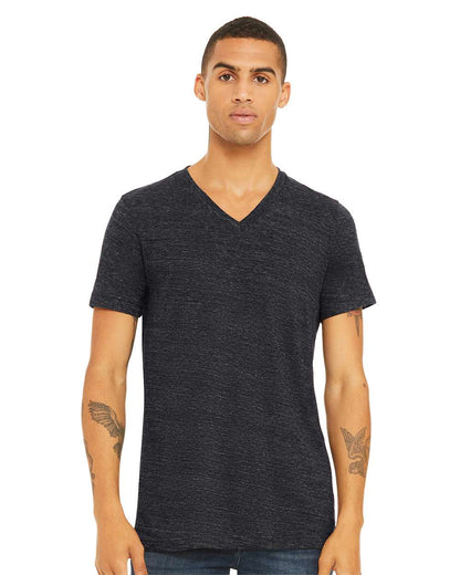 BELLA + CANVAS Textured Jersey V-Neck Tee 3655 #colormdl_Charcoal Black Slub