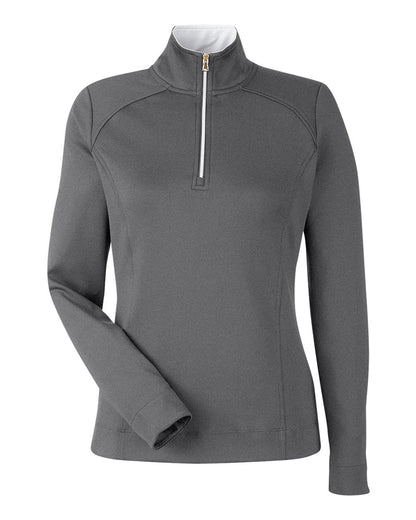 Fairway & Greene Women's Wells Tech Quarter-Zip Pullover F12250 #color_Dark Shadow Grey Heather