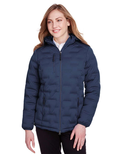 North End Women's Loft Puffer Jacket NE708W #colormdl_Classic Navy/ Carbon