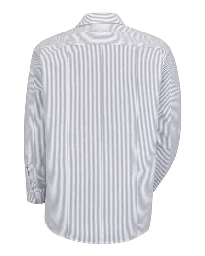 Red Kap Men's Premium Long Sleeve Work Shirt SP10 #color_CW-White/ Charcoal