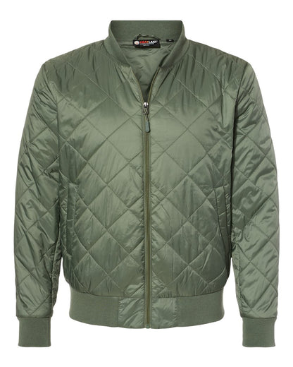 Weatherproof Men's HeatLast™ Quilted Packable Bomber 21752 #color_Olive Grey