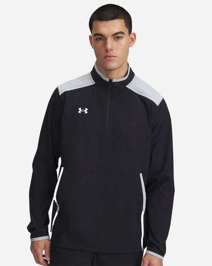 Under Armour Men's Motivate 3.0 Quarter-Zip Pullover 1389611 #colormdl_Black/ Mod Grey/ White