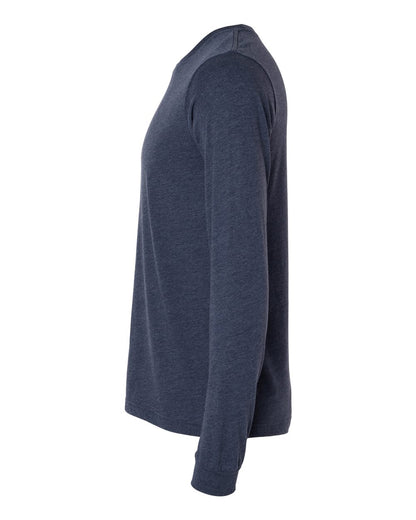 BELLA + CANVAS Heather CVC Long Sleeve Tee 3501CVC #color_Heather Midnight Navy