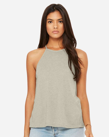 BELLA + CANVAS Women's Flowy High-Neck Tank 8809 #colormdl_Heather Stone