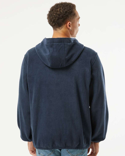 Burnside Polar Fleece Quarter-Zip Hooded Pullover 3600 #colormdl_Navy