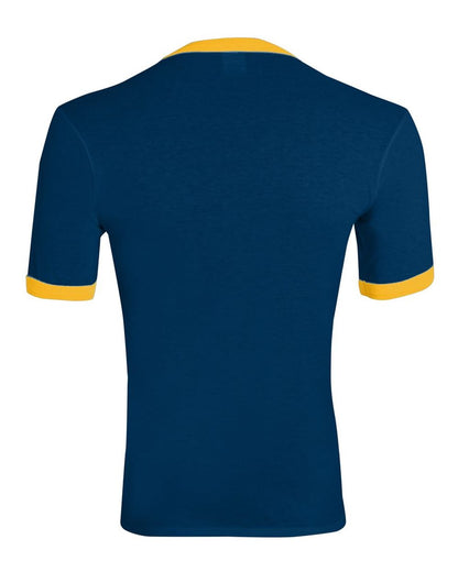 Augusta Sportswear 50/50 Ringer T-Shirt 710 #color_Navy/ Gold