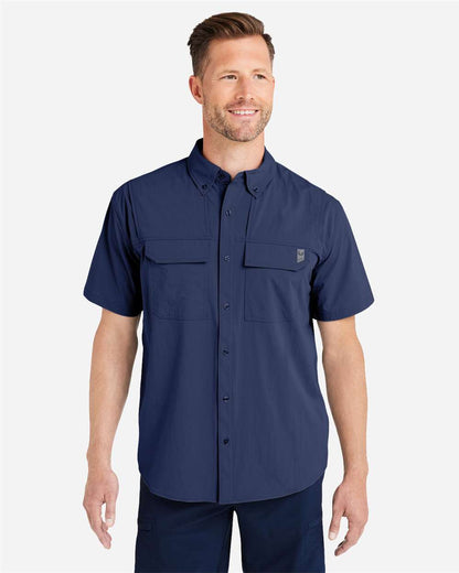 HUK Men's Creekbed Short Sleeve Shirt H150183 #colormdl_Naval Academy