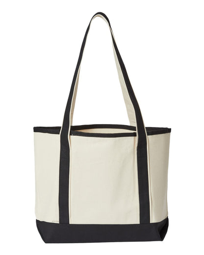 OAD Promotional Heavyweight Medium Beach Tote OAD102 #color_Natural/ Black