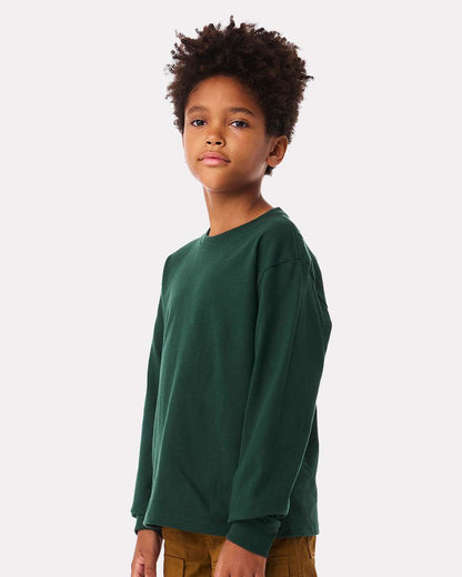 BELLA + CANVAS Youth 6oz. Heavyweight Long Sleeve Tee 3511Y #colormdl_Forest