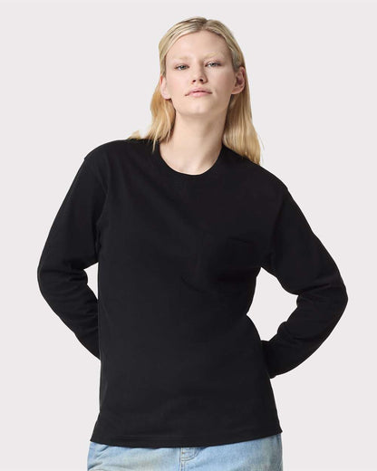 American Apparel Unisex Super Heavyweight Long Sleeve Pocket Tee 9410 #colormdl_Black