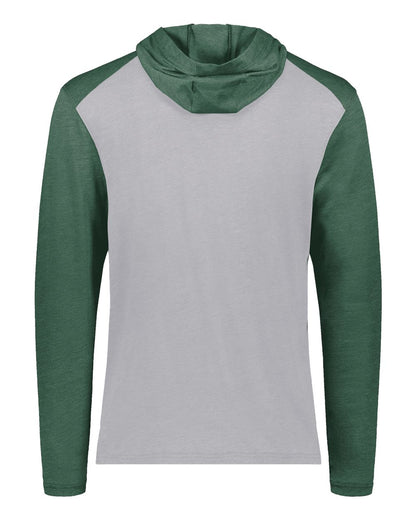Augusta Sportswear Unisex Gameday Vintage Hooded T-Shirt 6884 #color_Grey Heather/ Dark Green Heather