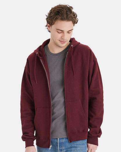 Hanes Unisex Ultimate Cotton® Full-Zip Hooded Sweatshirt F280 #colormdl_Maroon
