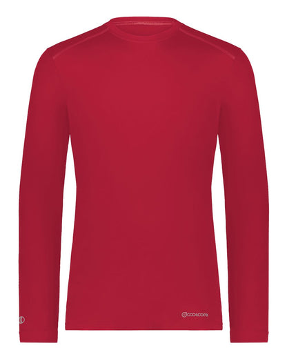 Holloway Unisex Essential Long Sleeve T-Shirt Powered By Coolcore 222138 #color_Scarlet