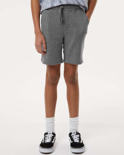 Independent Trading Co. Youth Lightweight Special Blend Fleece Shorts PRM16SRT #colormdl_Nickel