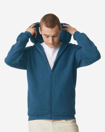 American Apparel Unisex ReFlex Fleece Full-Zip Hoodie Sweatshirt RF497 #colormdl_Sea Blue