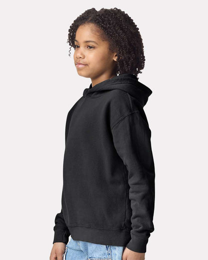Comfort Colors Youth Garment-Dyed Lightweight Fleece Hooded Sweatshirt 1467Y #colormdl_Black
