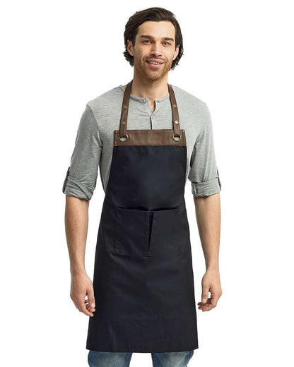 Artisan Collection by Reprime Espresso Bib Apron RP123 #colormdl_Black/ Brown