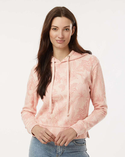 MV Sport Women's Maddie Floral Print Hooded Sweatshirt W24105 #colormdl_Cameo Pink