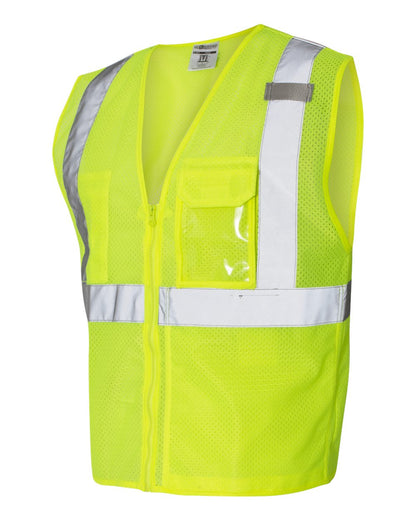 Kishigo Unisex Clear ID Vest with Zipper Closure 1532 #color_Lime