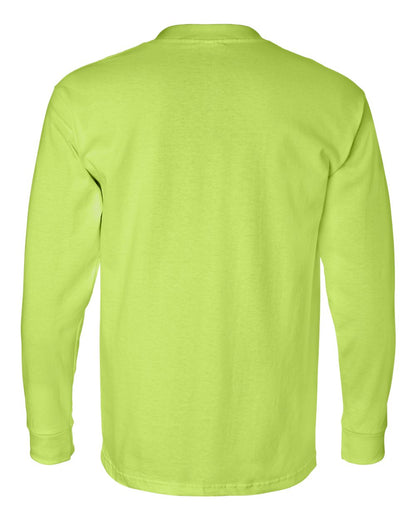 Bayside USA-Made Long Sleeve Pocket T-Shirt 8100 #color_Lime Green