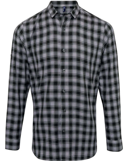 Artisan Collection by Reprime Men's Mulligan Check Cotton Shirt RP250 #color_Steel/ Black