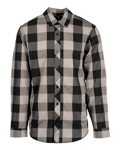 Burnside Buffalo Plaid Long Sleeve Shirt 8203 #color_Black/ Grey